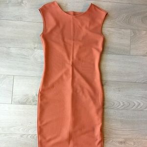 Zara BW Collection Peach Bodycon Sleeveless Dress